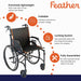 Feather 18" Lightweight Wheelchair World's Most Lightweight Chair ONLY 13.5 lbs