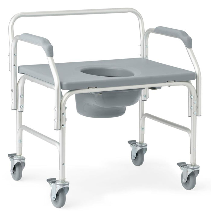Aluminum Bariatric Commode with 4 Locking Casters