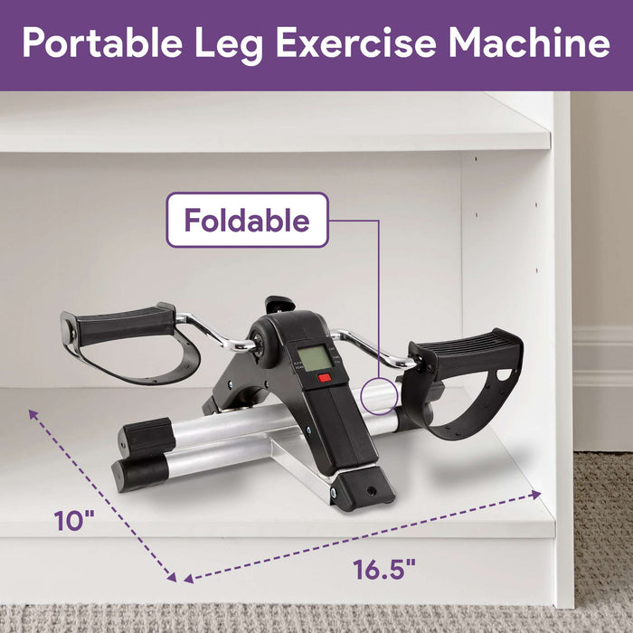 Foldable Under Desk Bike Pedal Exerciser with Digital Display and Adjustable Tension shophomemed
