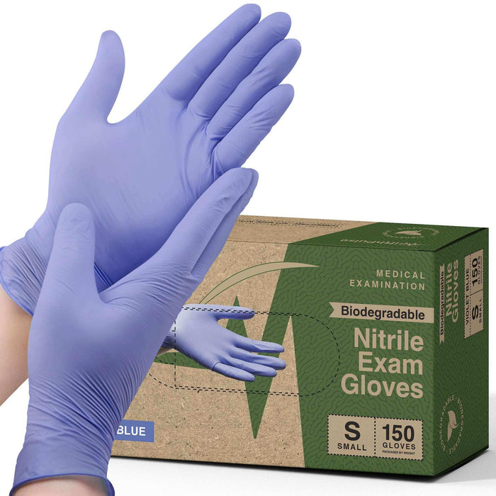 FifthPulse Biodegradable Disposable Nitrile Gloves Violet – 150 Count - Elvoros