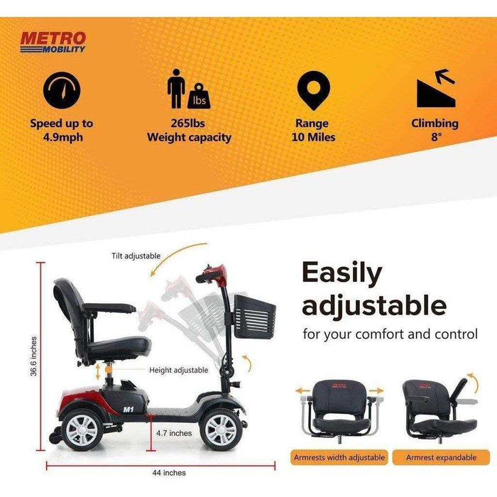 Metro Mobility M1 Series 4-Wheel Travel Mobility Scooter - Elvoros