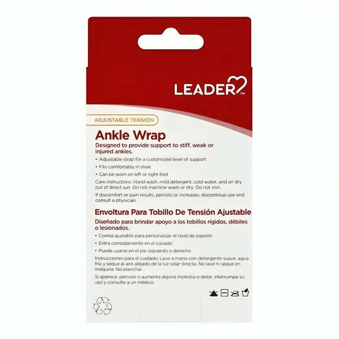 Leader Adjustable Tension Ankle Wrap - Black