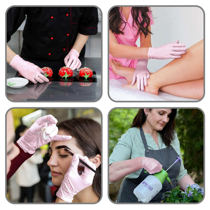 WeCare Pearlescent Pink Disposable Nitrile Gloves - Elvoros