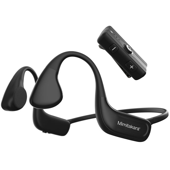 Mimitakara Bluetooth Bone Conduction Headphone Hearing Amplifier with Remote Microphone