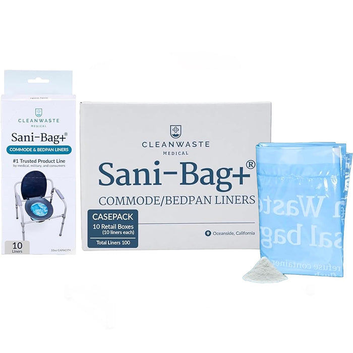 Cleanwaste Sani-Bag+ Sanitary Commode Liners with Poo Powder