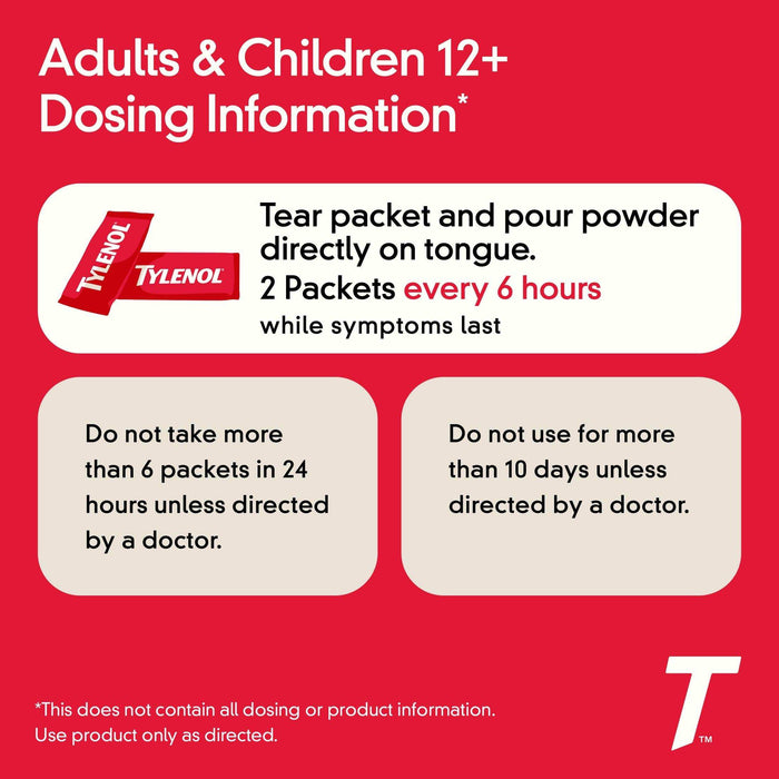 Tylenol Extra Strength Acetaminophen Dissolve Pack Berry - 12 Packets - Elvoros