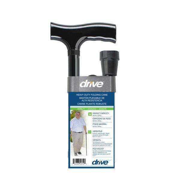 Drive Medical Heavy Duty Folding Cane Lightweight with T Handle - Elvoros