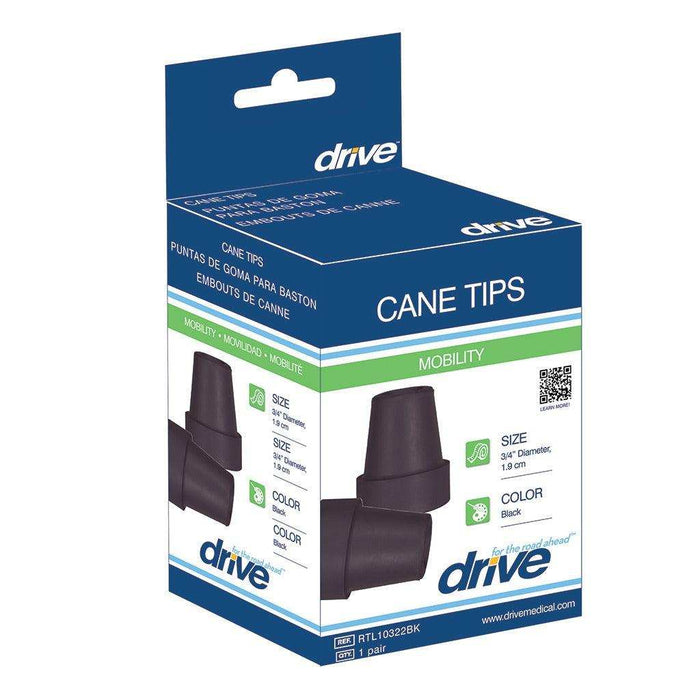 Drive Medical Cane Tip 3/4" Diameter - 1 Pair - Elvoros