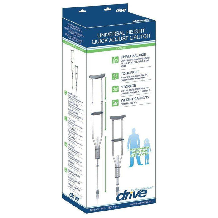 Drive Medical Knock Down Universal Aluminum Crutches - 1 Pair - Elvoros