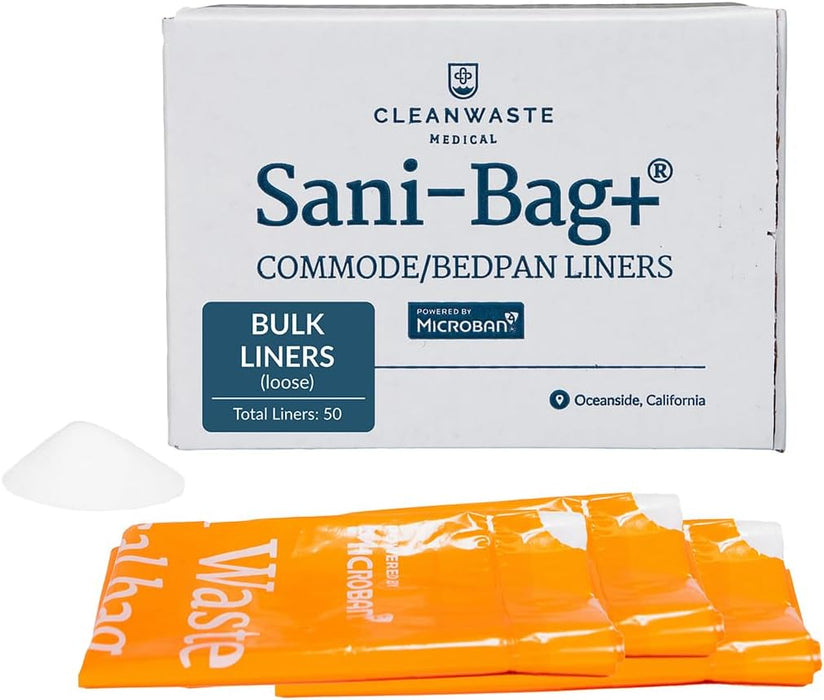 Cleanwaste Sani-Bag+ Medical Grade Commode Liners with Microban