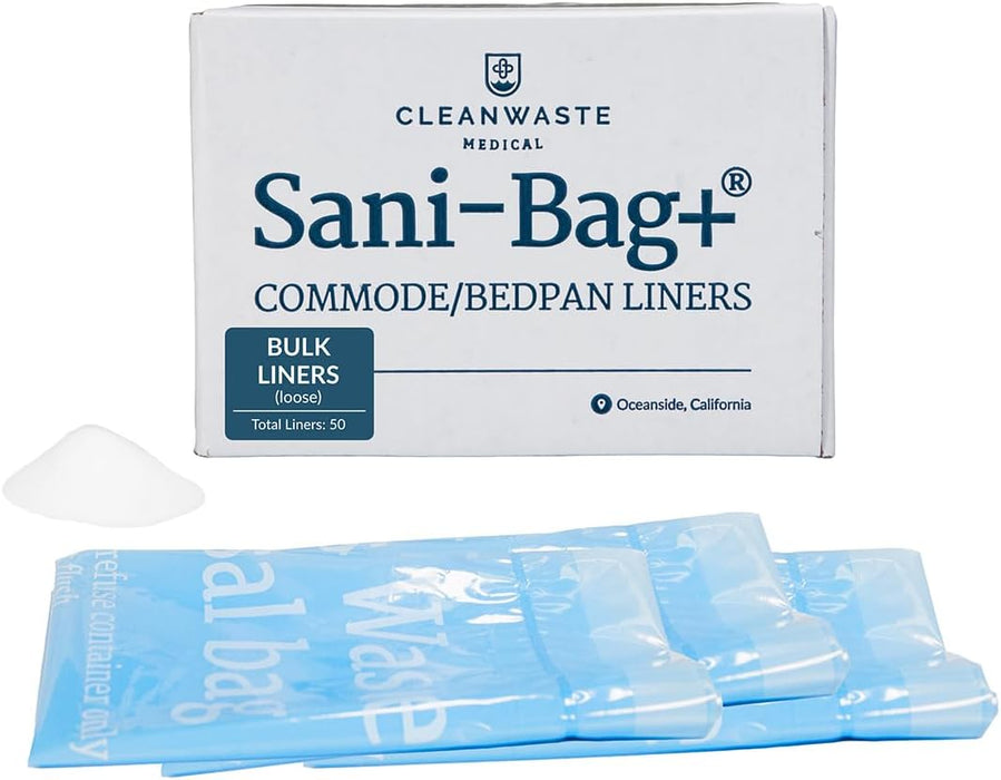 Cleanwaste Sani-Bag+ Sanitary Commode Liners with Poo Powder