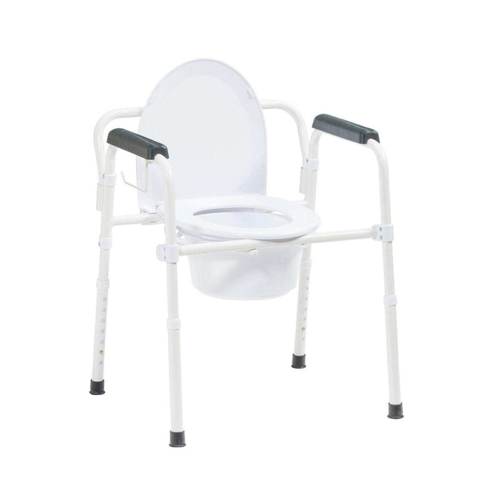 Drive Medical Steel Folding Deep Seat Bedside Commode - Elvoros