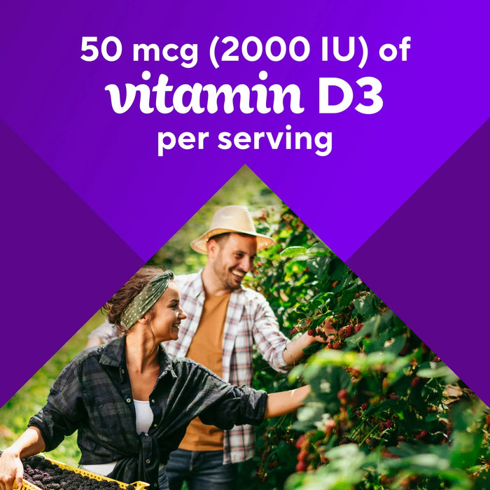 Vitafusion 50mcg Vitamin D3 Gummy Vitamins Berry and Peach