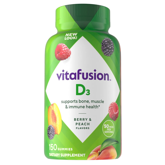Vitafusion 50mcg Vitamin D3 Gummy Vitamins Berry and Peach