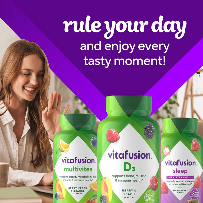 Vitafusion 50mcg Vitamin D3 Gummy Vitamins Berry and Peach