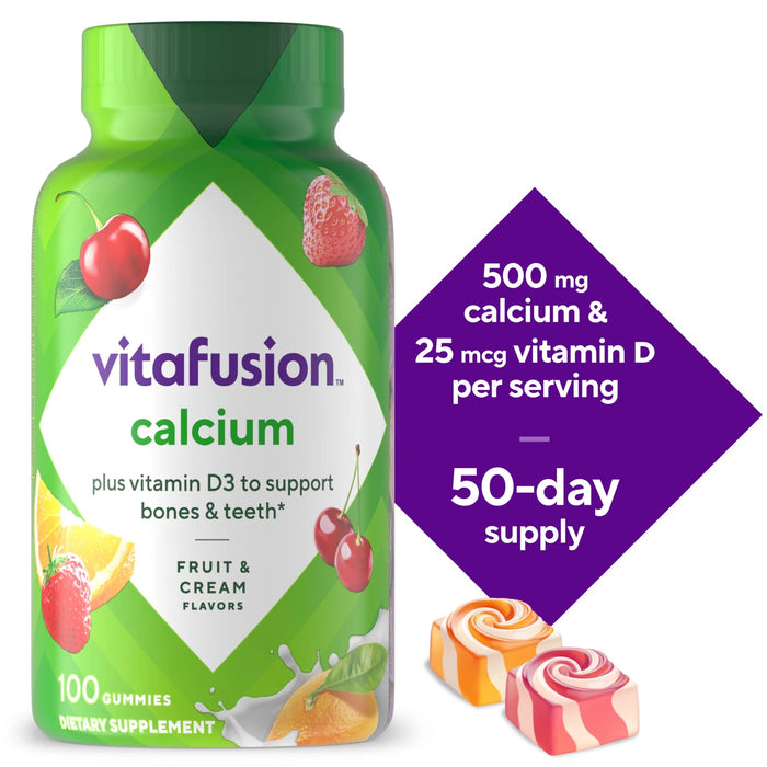 Vitafusion Calcium + Vitamin D3 Supplement Gummy Fruit and Cream