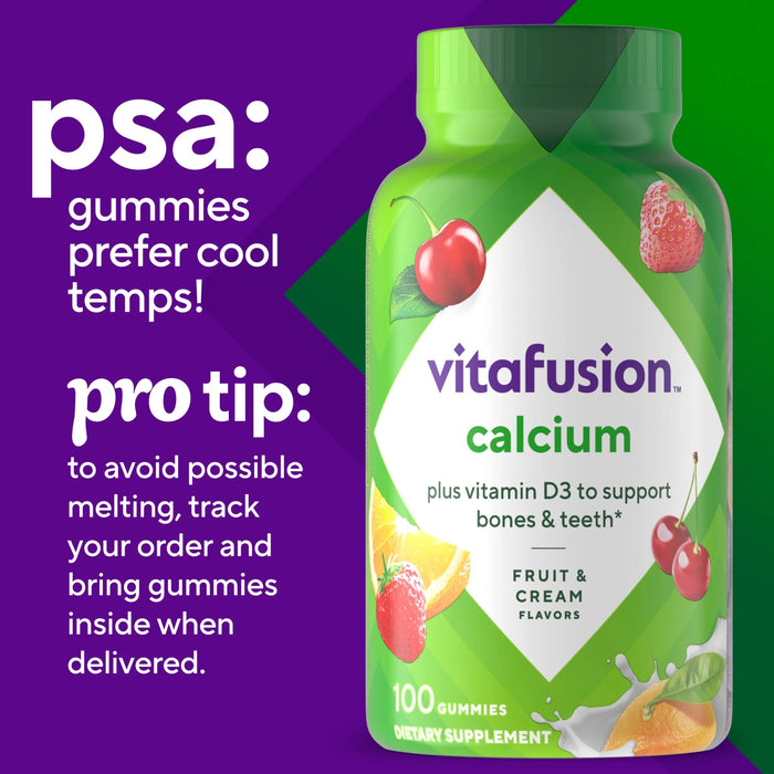 Vitafusion Calcium + Vitamin D3 Supplement Gummy Fruit and Cream
