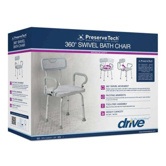 Drive Medical PreserveTech 360 Degrees Swivel Bath Chair - Elvoros
