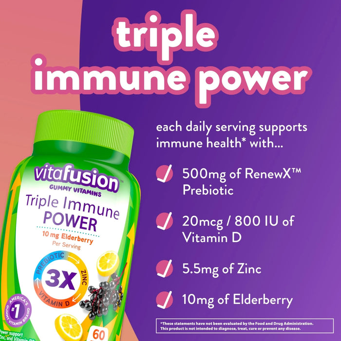 Vitafusion Triple Immune Power Gummy Vitamin Berry Citrus