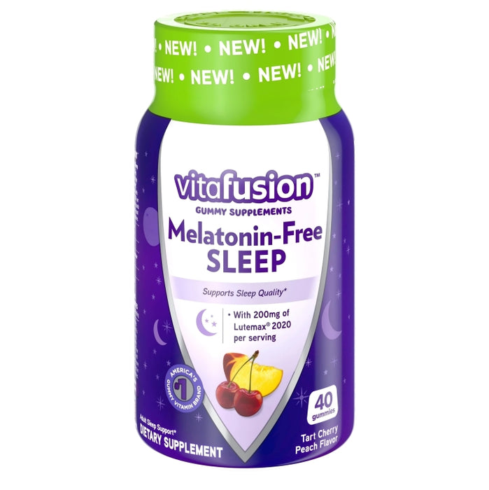 Vitafusion Melatonin-Free Sleep Gummy Supplements Tart Cherry Peach