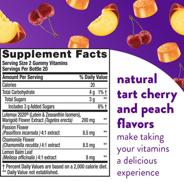 Vitafusion Melatonin-Free Sleep Gummy Supplements Tart Cherry Peach