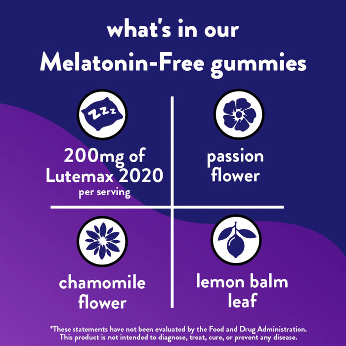 Vitafusion Melatonin-Free Sleep Gummy Supplements Tart Cherry Peach