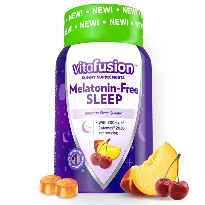 Vitafusion Melatonin-Free Sleep Gummy Supplements Tart Cherry Peach