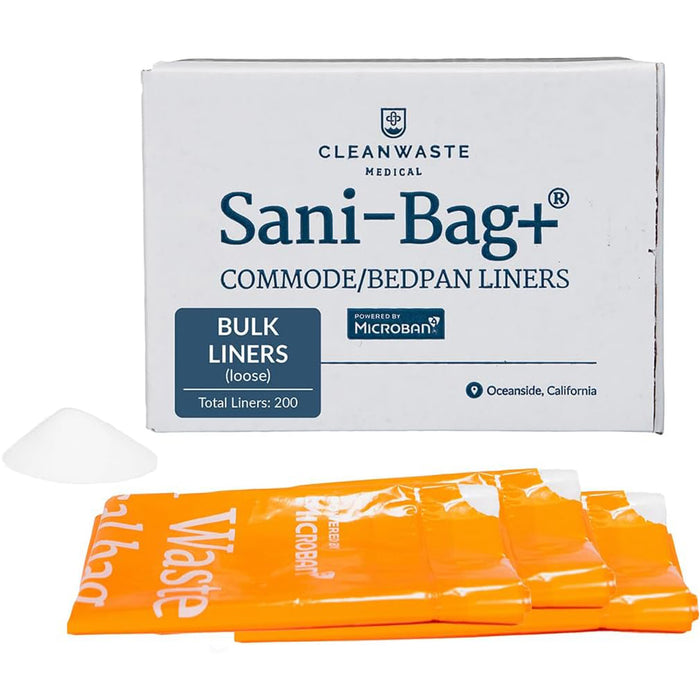 Cleanwaste Sani-Bag+ Medical Grade Commode Liners with Microban