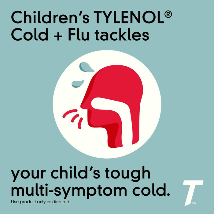 Tylenol Children's Cold & Flu Liquid Oral Suspension Grape - 4 fl. oz - Elvoros