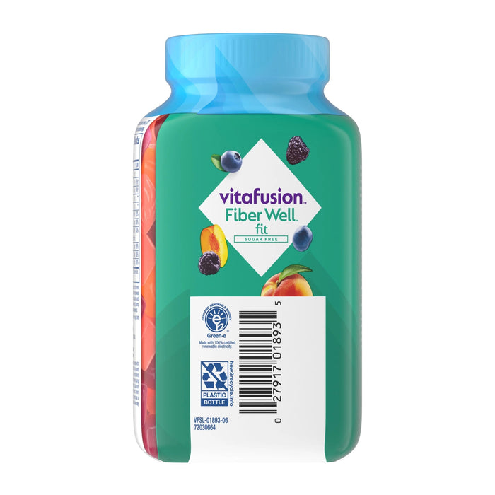 Vitafusion Sugar-Free Fiber Well Fit Gummies Supplement Berry and Peach