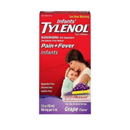 Tylenol Infants' Oral Suspension Pain & Fever Reliever Grape - 1fl oz - Elvoros