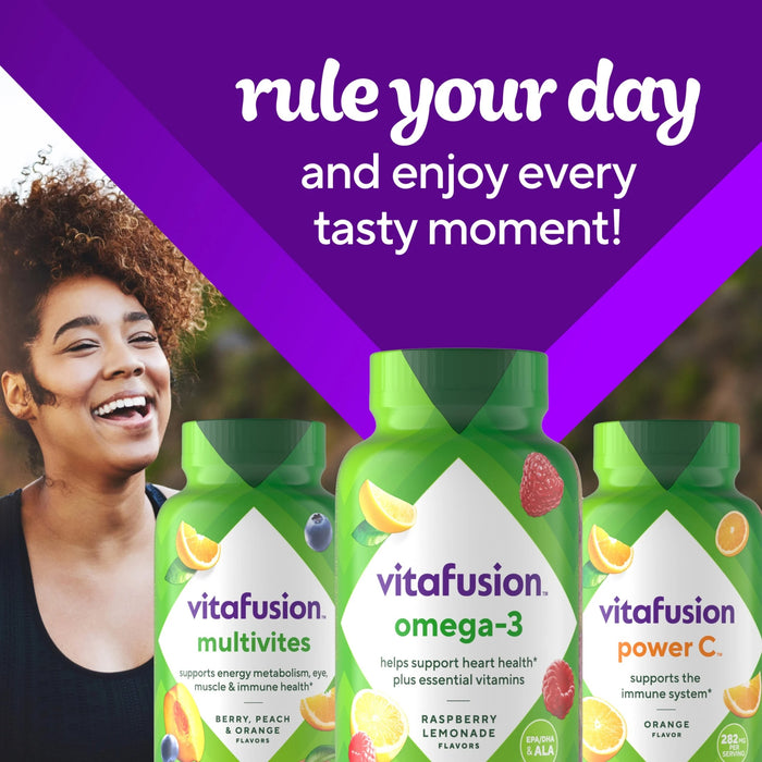 Vitafusion Omega-3 Gummy Vitamins Berry and Lemonade