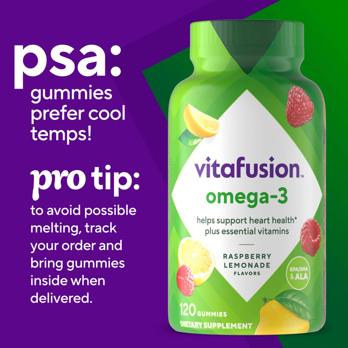 Vitafusion Omega-3 Gummy Vitamins Berry and Lemonade