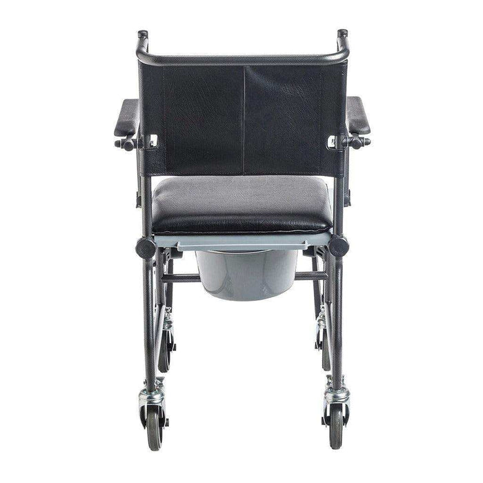 Drive Medical Upholstered Drop Arm Wheeled Commode - Elvoros
