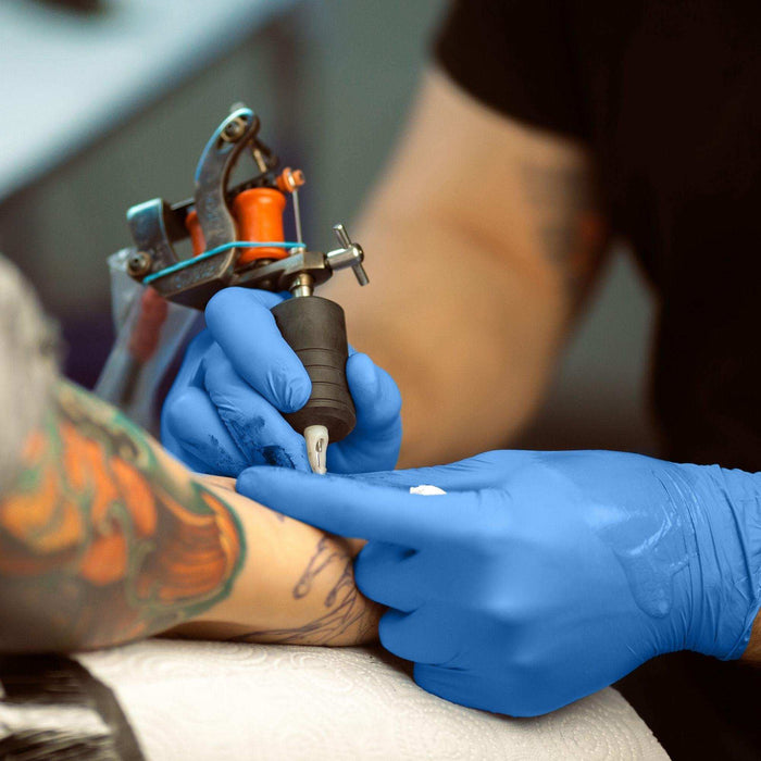 FifthPulse Medical Exam Blue Nitrile Gloves - 10 Boxes of 100 Ct - Elvoros