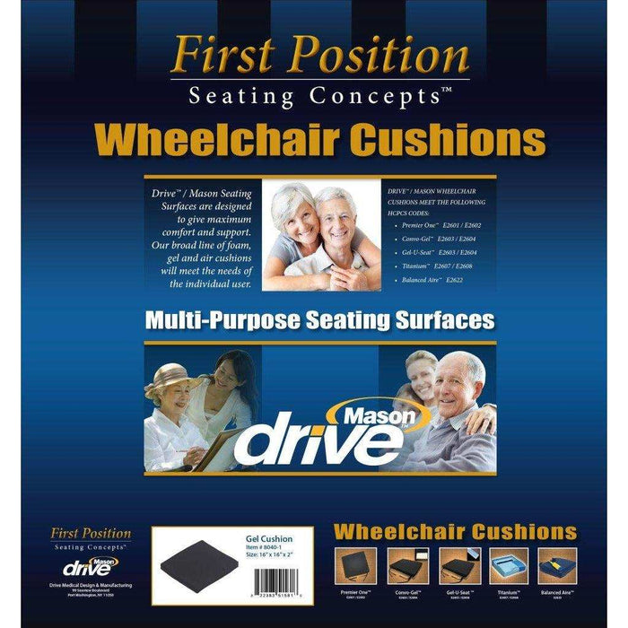 Drive Medical Gel-U-Seat Lite General Use Gel Cushion - Elvoros