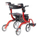 Drive Medical Nitro Duet Transport Chair and Rollator Walker - Red - Elvoros