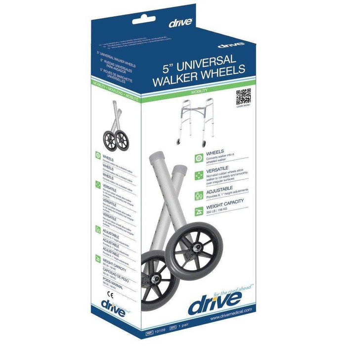 Drive Medical Universal Walker Wheels 5" - 1 Pair - Elvoros