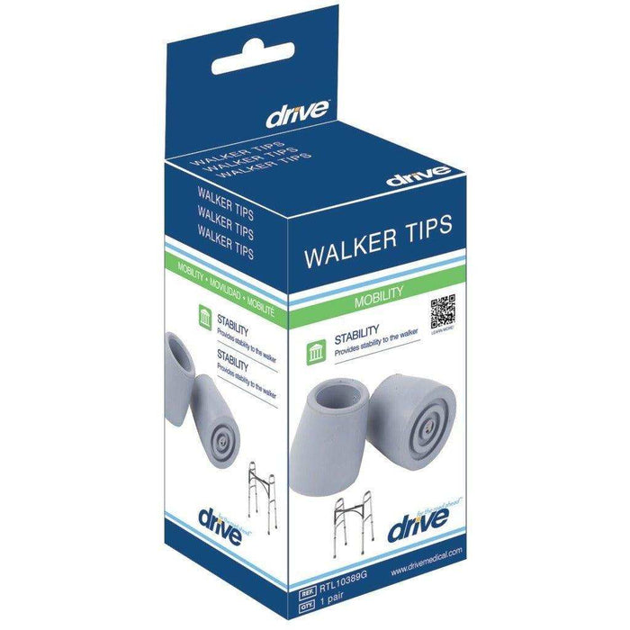 Drive Medical Utility Walker Replacement Tips - 1 Pair - Elvoros