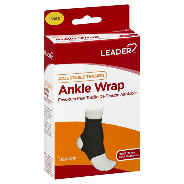 Leader Adjustable Tension Ankle Wrap - Black