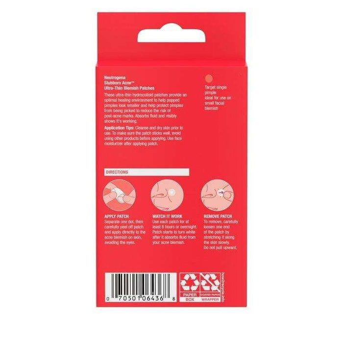 Neutrogena Stubborn Acne Blemish Patch Ultra-Thin Hydrocolloid - 24Ct - Elvoros