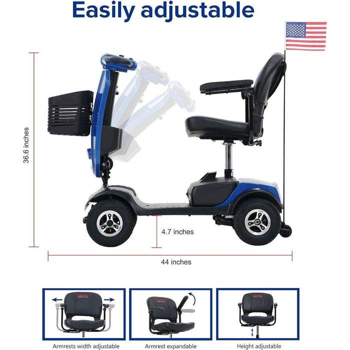 Metro Mobility Patriot Series 4-Wheel Travel Mobility Scooter - Elvoros