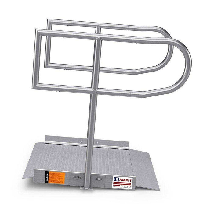 Rampit USA Empower Series Semi-Portable Curb Ramp with Handrails - Elvoros