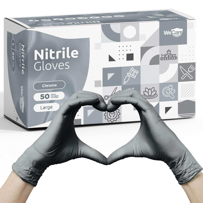 WeCare Pearlescent Chrome Disposable Nitrile Gloves - Elvoros