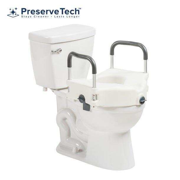 Drive Medical PreserveTech Secure Lock Raised Toilet Seat - 5" Height - Elvoros