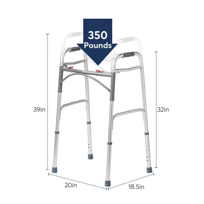 Drive Medical Deluxe Two Button Folding Walker - Elvoros