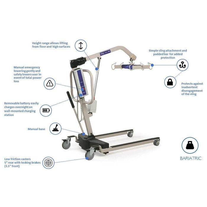 Invacare Reliant Heavy-Duty Electric Patient Lift with Manual Low Base