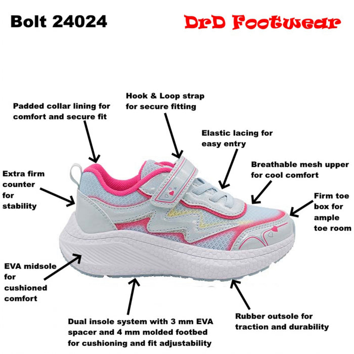 DrD Kids Footwear Bolt Sneaker Ankle-Foot Orthosis and Orthopedic Friendly