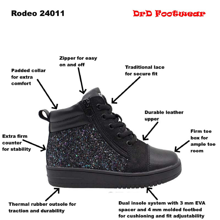 DrD Kids Footwear Rodeo High Top Shoes Ankle-Foot Orthosis and Orthopedic Friendly