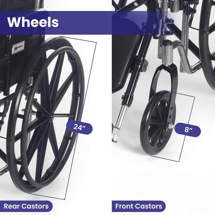 Medacure Wings Bariatric Wheelchair for Adults - 500 lb. Weight Capacity - Elvoros